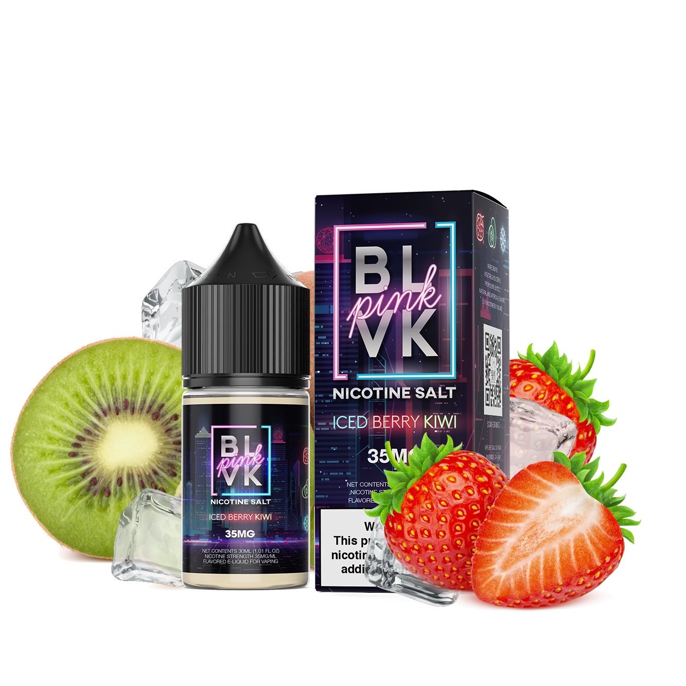 Iced Berry Kiwi by BLVK Pink Salts 30ML Saltnic - EJUICEOVERSTOCK.COM