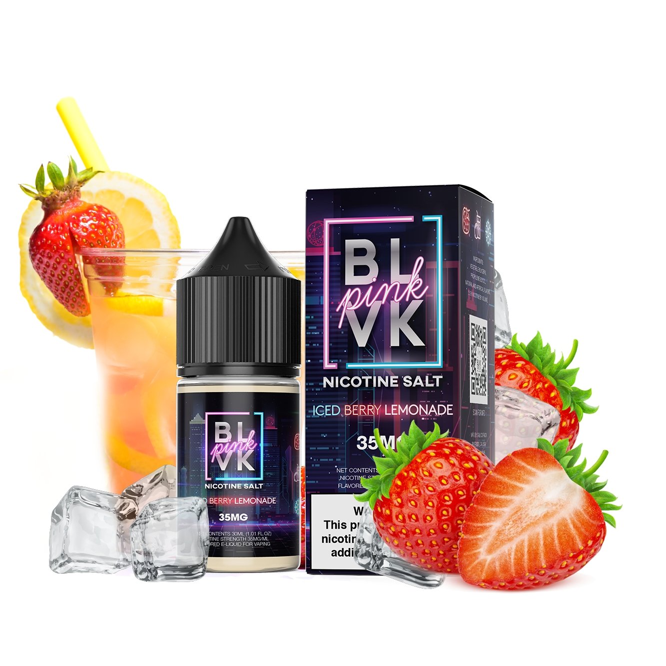 Iced Berry Lemonade by BLVK Pink Salts 30ML Saltnic - EJUICEOVERSTOCK.COM