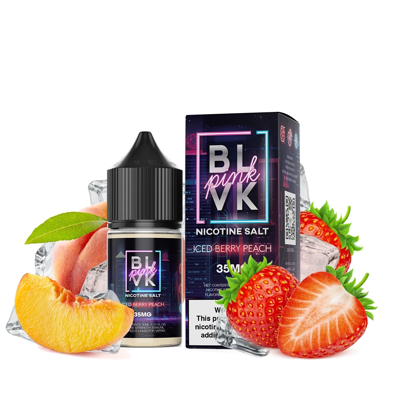 Iced Berry Peach by BLVK Pink Salts 30ML Saltnic - EJUICEOVERSTOCK.COM