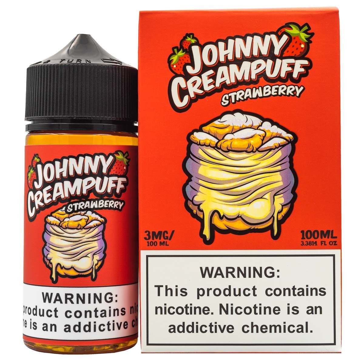 JOHNNY CREAMPUFF - STRAWBERRY - 100ML - EJUICEOVERSTOCK.COM