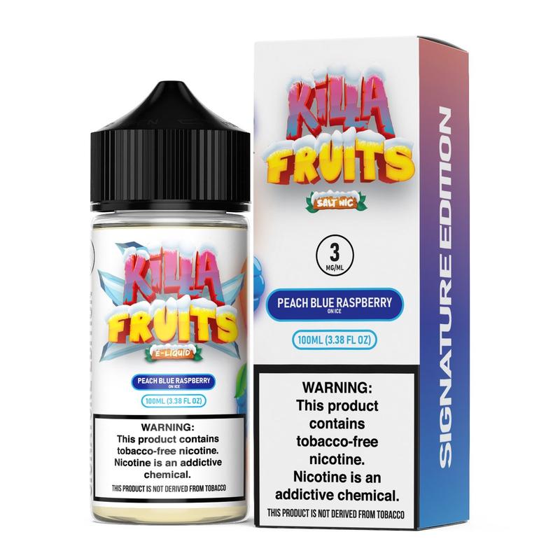 KILLA FRUITS PEACH BLUE RASPBERRY ICE - 100ML - EJUICEOVERSTOCK.COM