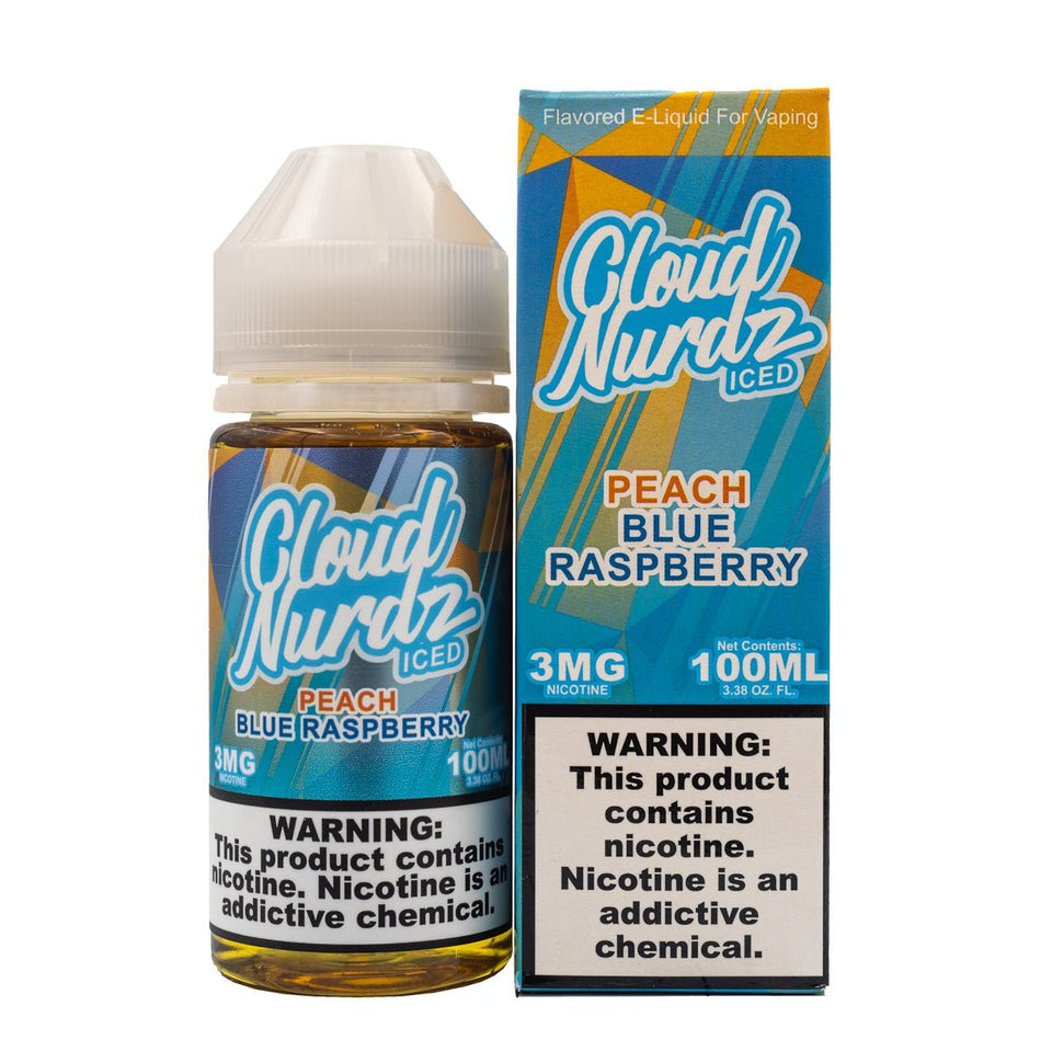 CLOUD NURDZ - PEACH BLUE RASPBERRY ICED - 100ML – EJUICEOVERSTOCK.COM