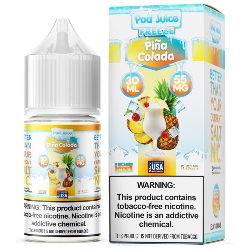 POD JUICE SALT - PINA COLADA FREEZE - 30ML - EJUICEOVERSTOCK.COM