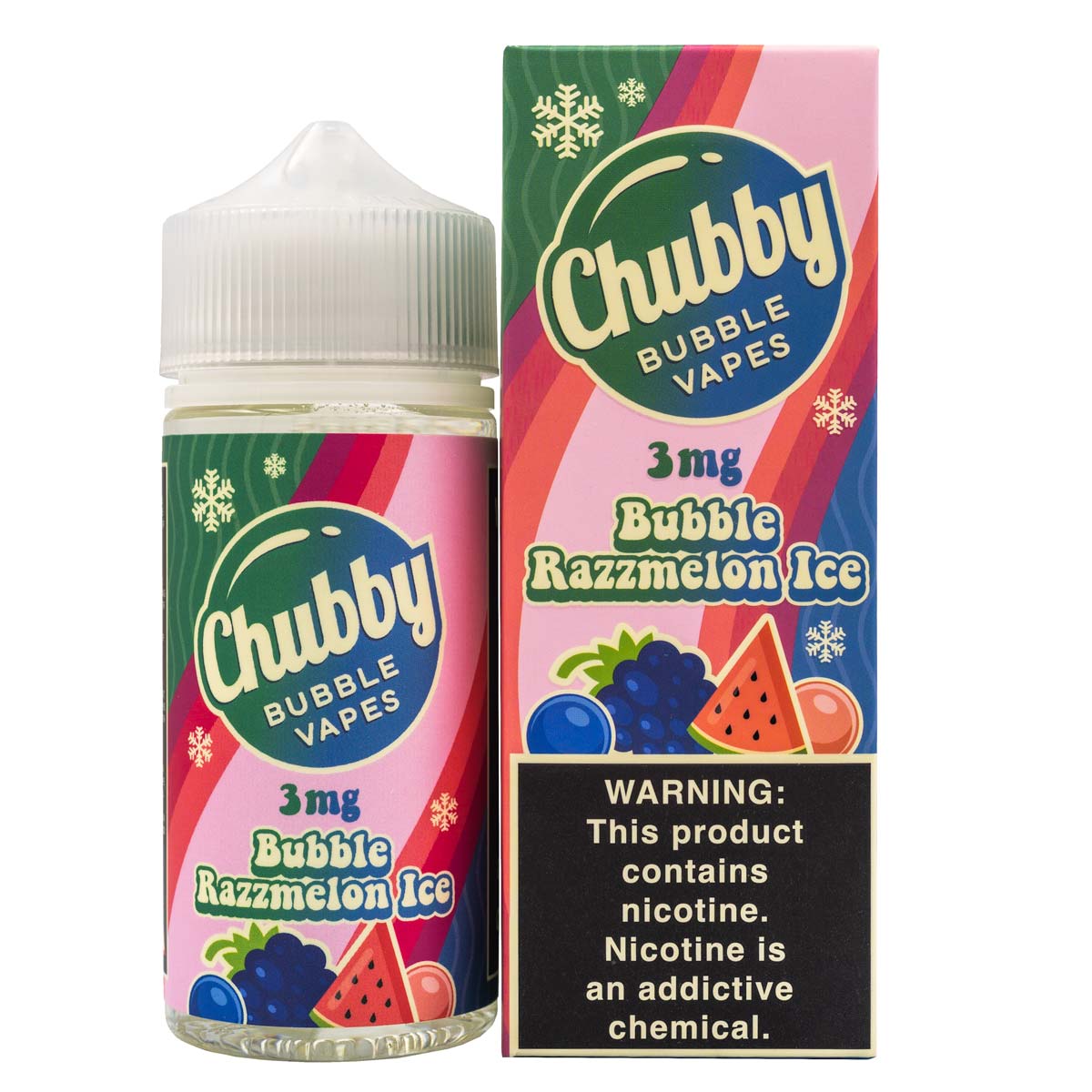 PROMO: CHUBBY BUBBLE VAPES - BUBBLE RAZZMELON ICED - 100ML - EJUICEOVERSTOCK.COM