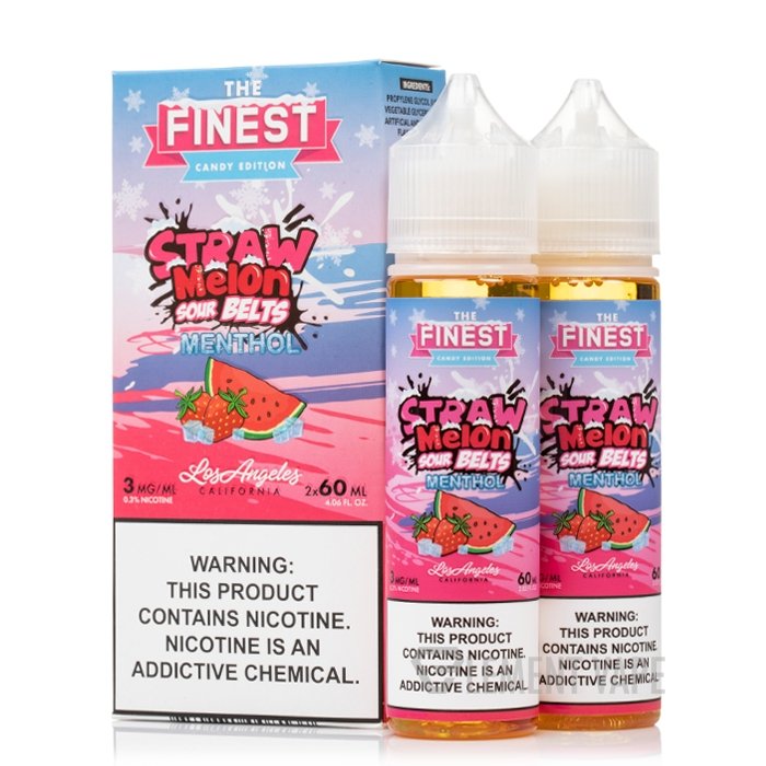 THE FINEST E-LIQUID STRAW MELON SOUR BELTS ICE - 120ML - EJUICEOVERSTOCK.COM