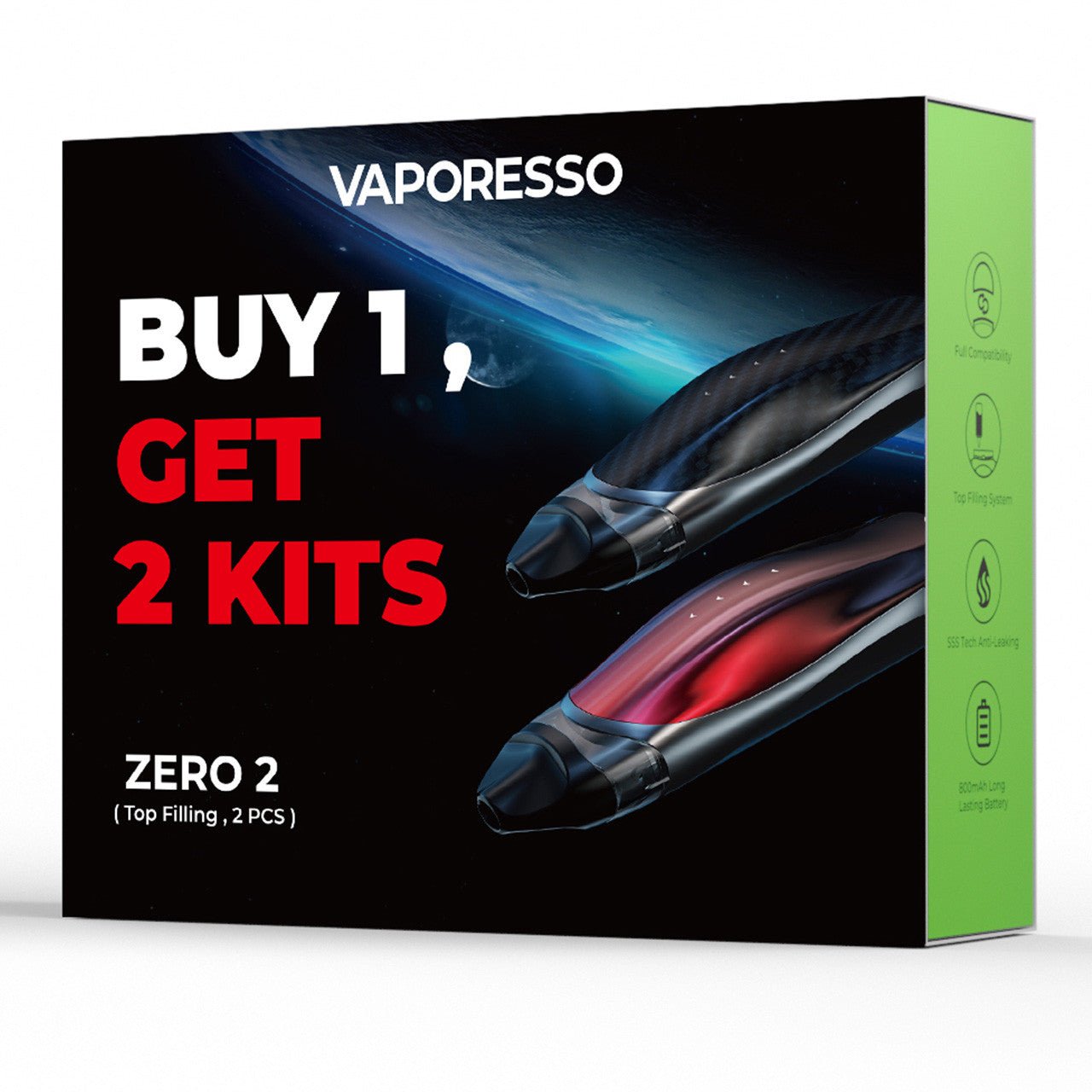 VAPORESSO ZERO 2 KIT - BUY 1, GET 1 FREE - EJUICEOVERSTOCK.COM